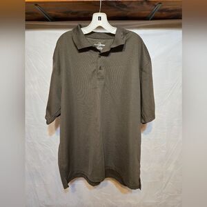 XXL- Grand Slam Golf Men's Polo Shirt - Brown Stripes